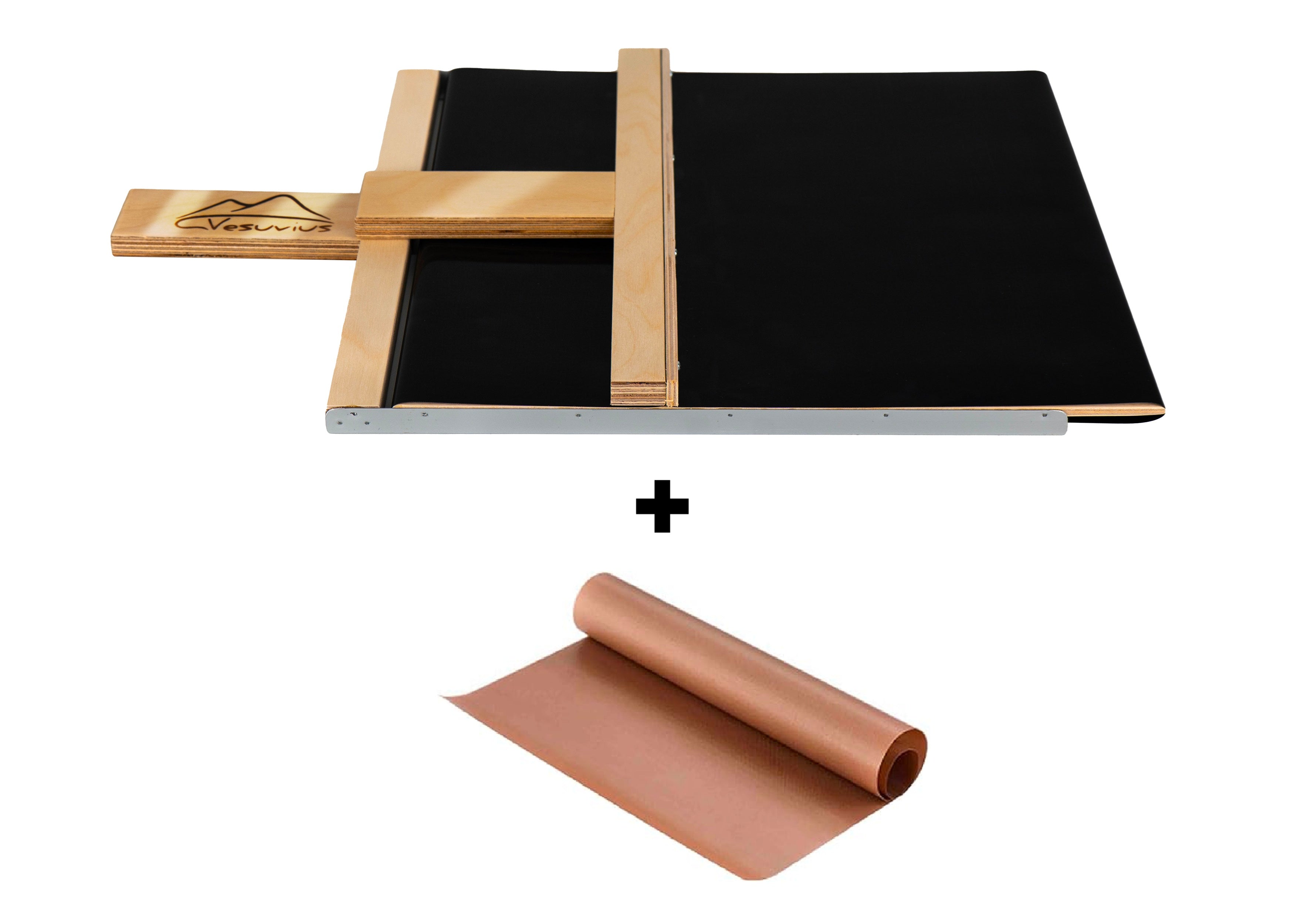Pala Vesuvius Evolution 40x45 cm con telo in Teflon nero (nuova generazione) + telo in teflon marrone in omaggio - PalaVesuvius